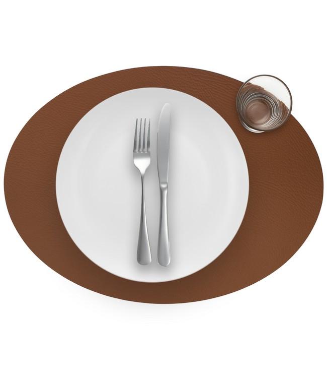 PLACEMAT - RECYC LEDER - 33x45cm ovaal - 12st - NUTMEG