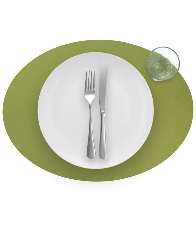 PLACEMAT - RECYC LEDER - 33x45cm ovaal - 12st - THYME