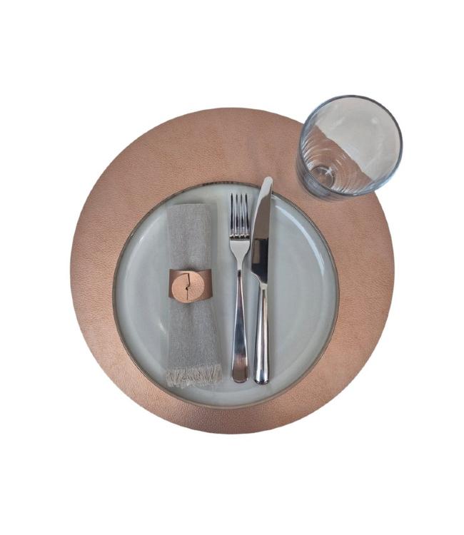 SKINNATUR - place mat circle - 38cm round - 12pc - COPPER