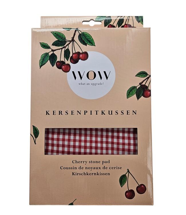 WOW - kersenpitkussen - 20x30cm - 12st - PLAID RED/WHITE